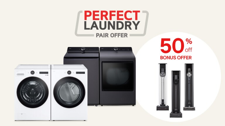 Save $100 on eligible laundry pair + 50% off select vacuum